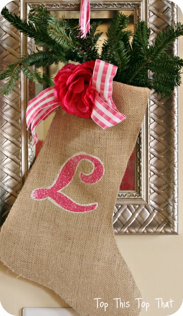 How to “GLAM UP” a burlap stocking for the holidays