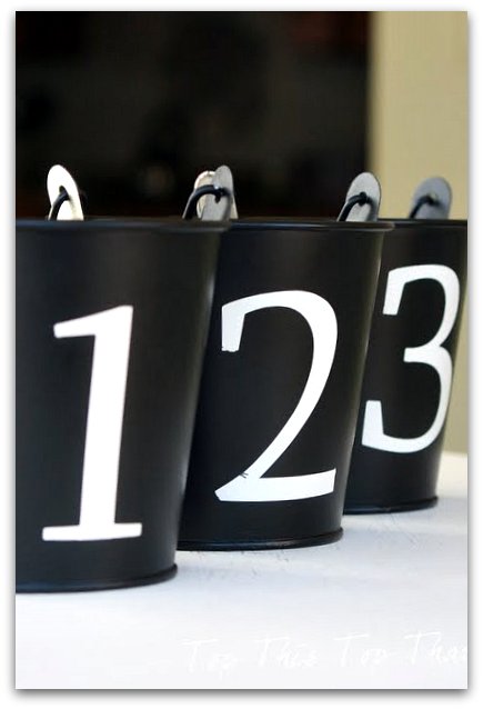  Pottery Barn inspired Numbered buckets