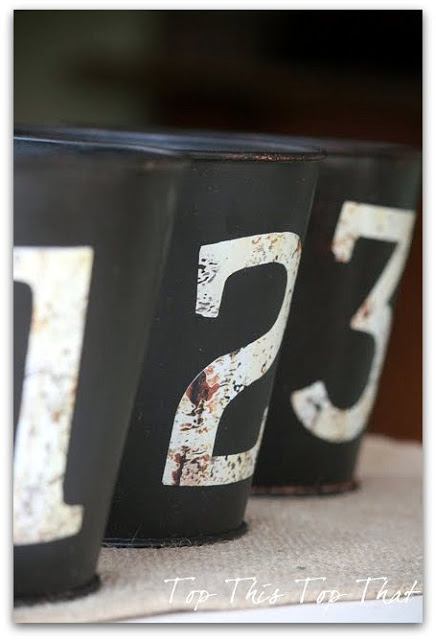  Pottery Barn inspired Numbered buckets