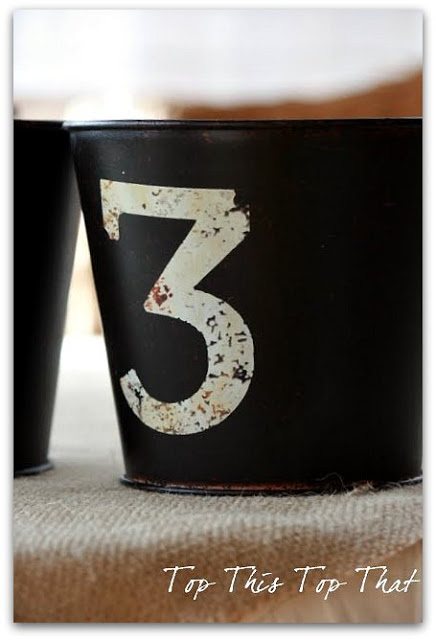  Pottery Barn inspired Numbered buckets