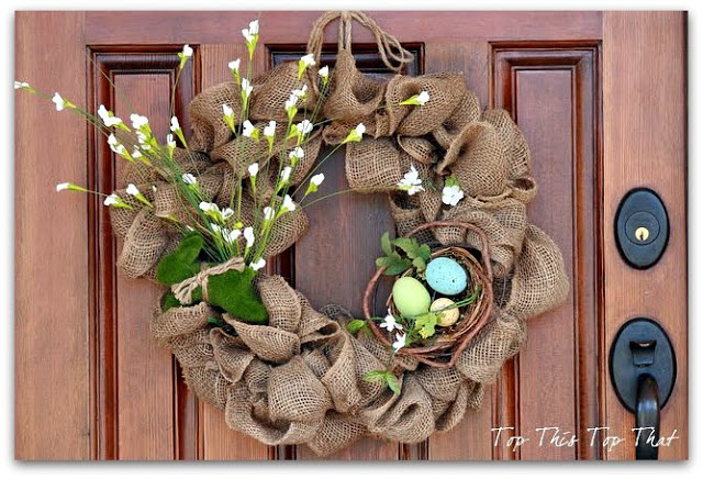 Burlap wreath-spring