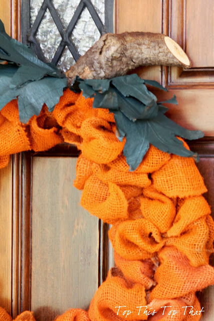The Easiest Orange Burlap Pumpkin Wreath