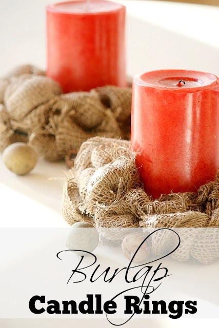 Easy Burlap Candle Rings