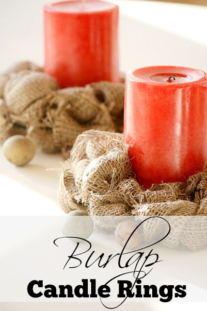 easy burlap candle rings