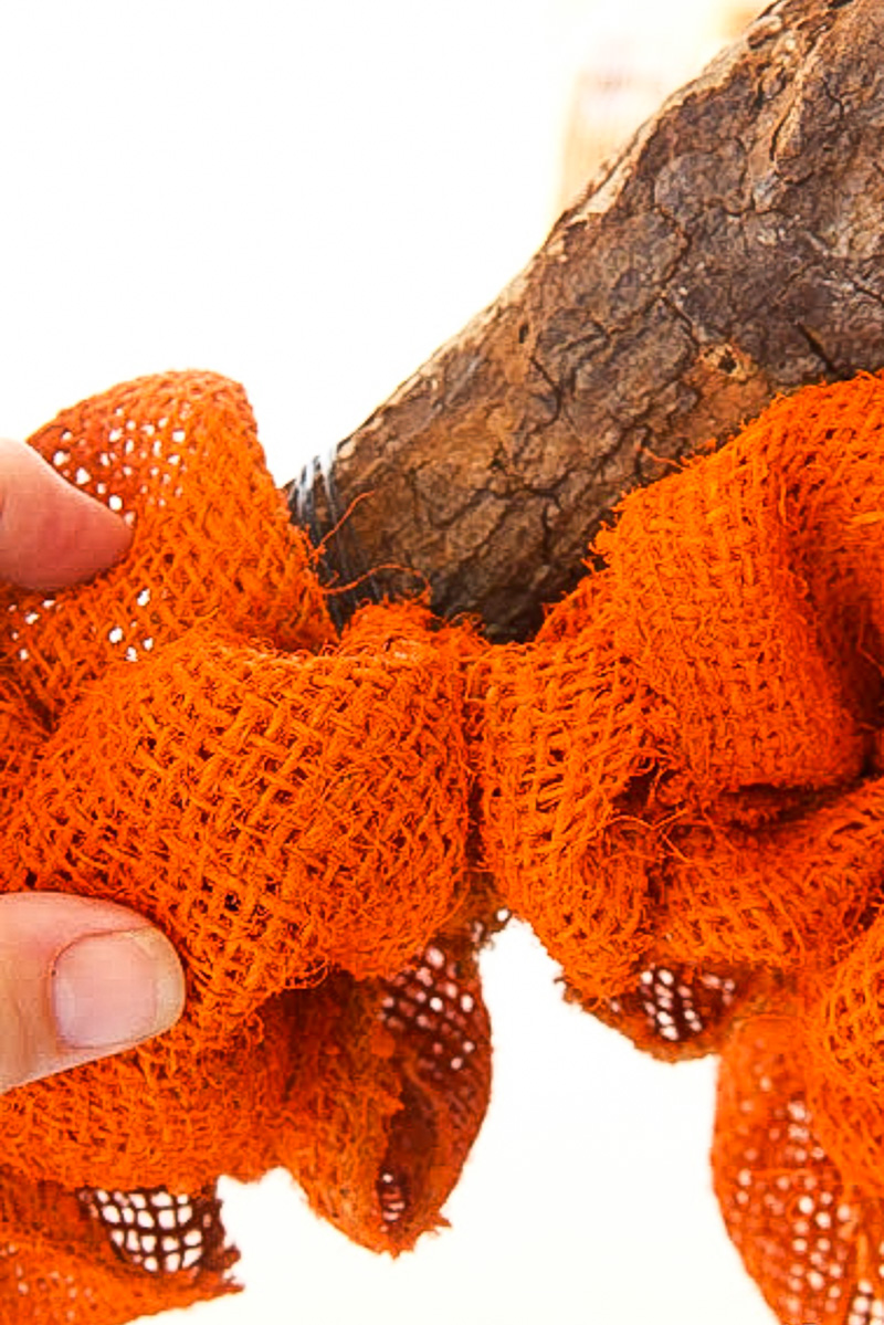 The Easiest Orange Burlap Pumpkin Wreath