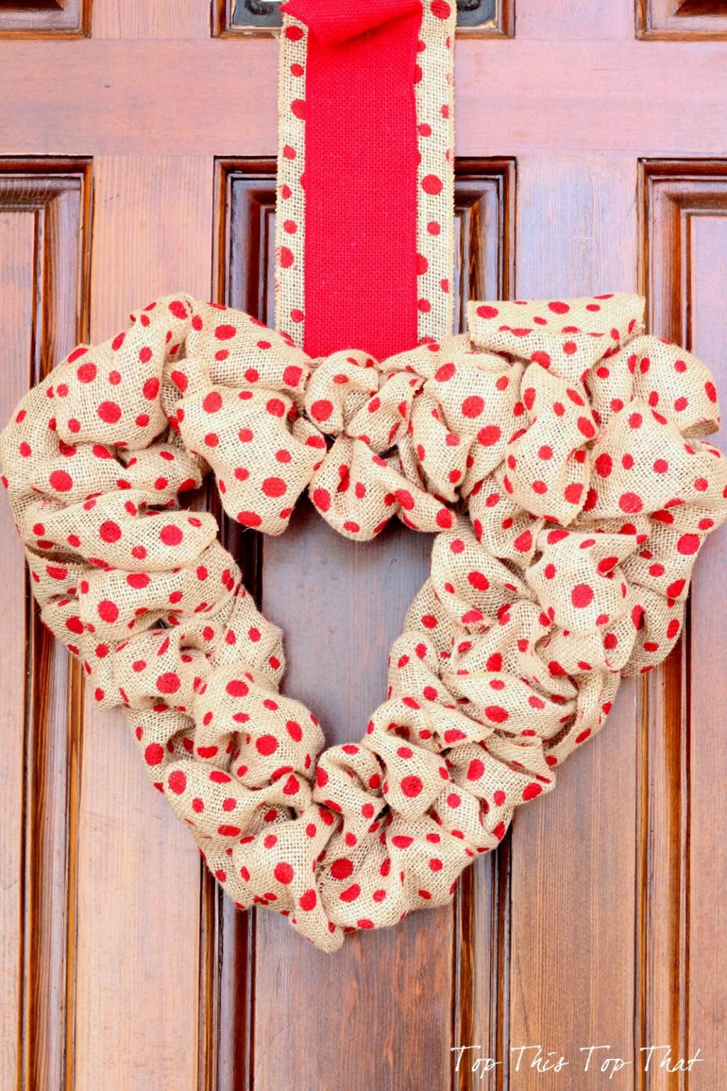  Heart Shaped Valentine's Day Wreath with Burlap Plaid