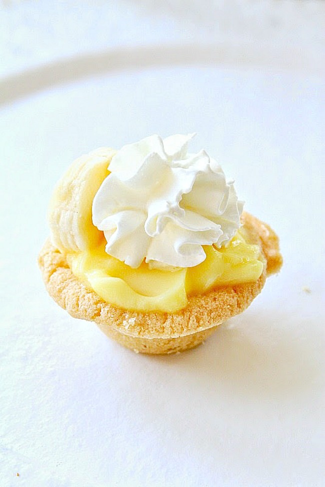 Sugar cookie cup with whipped cream