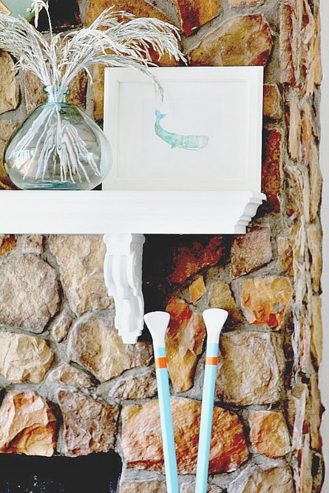 A beach inspired summer mantel 