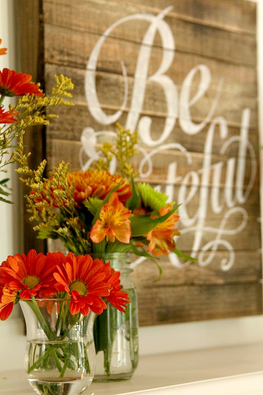 Thanksgiving Mantel Idea for the family