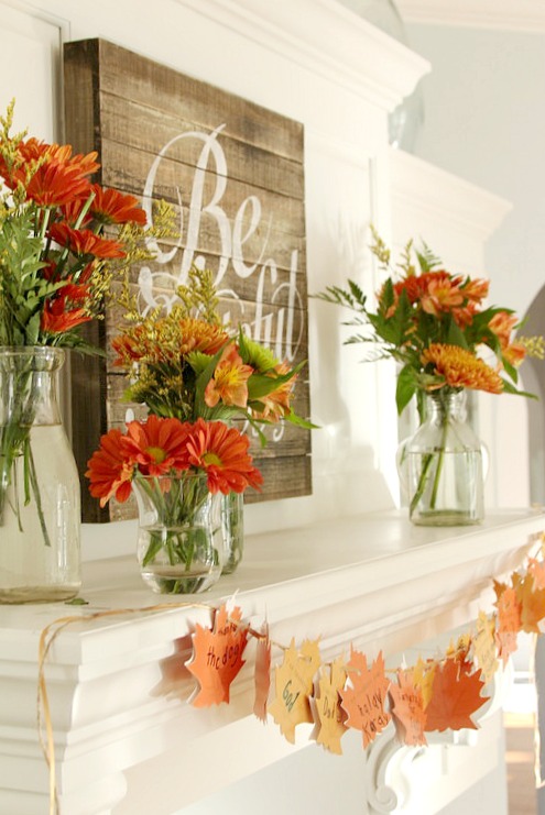 Thanksgiving Mantel Idea for the family