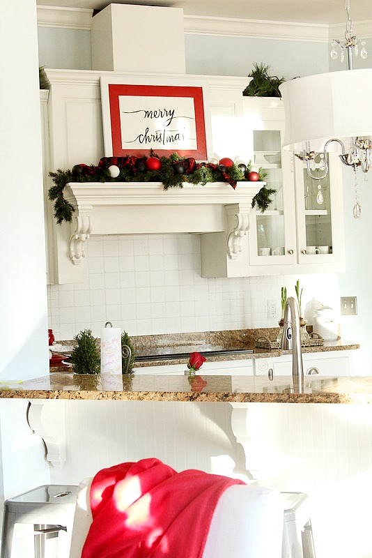 Festive Red and White Christmas Kitchen Decor Ideas - Clean and Scentsible