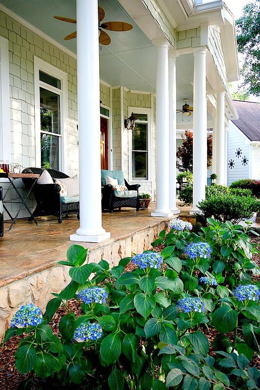 Summer Southern front porch at Duke Manor Farm