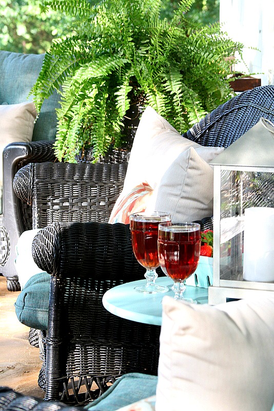 Summer Southern front porch at Duke Manor Farm