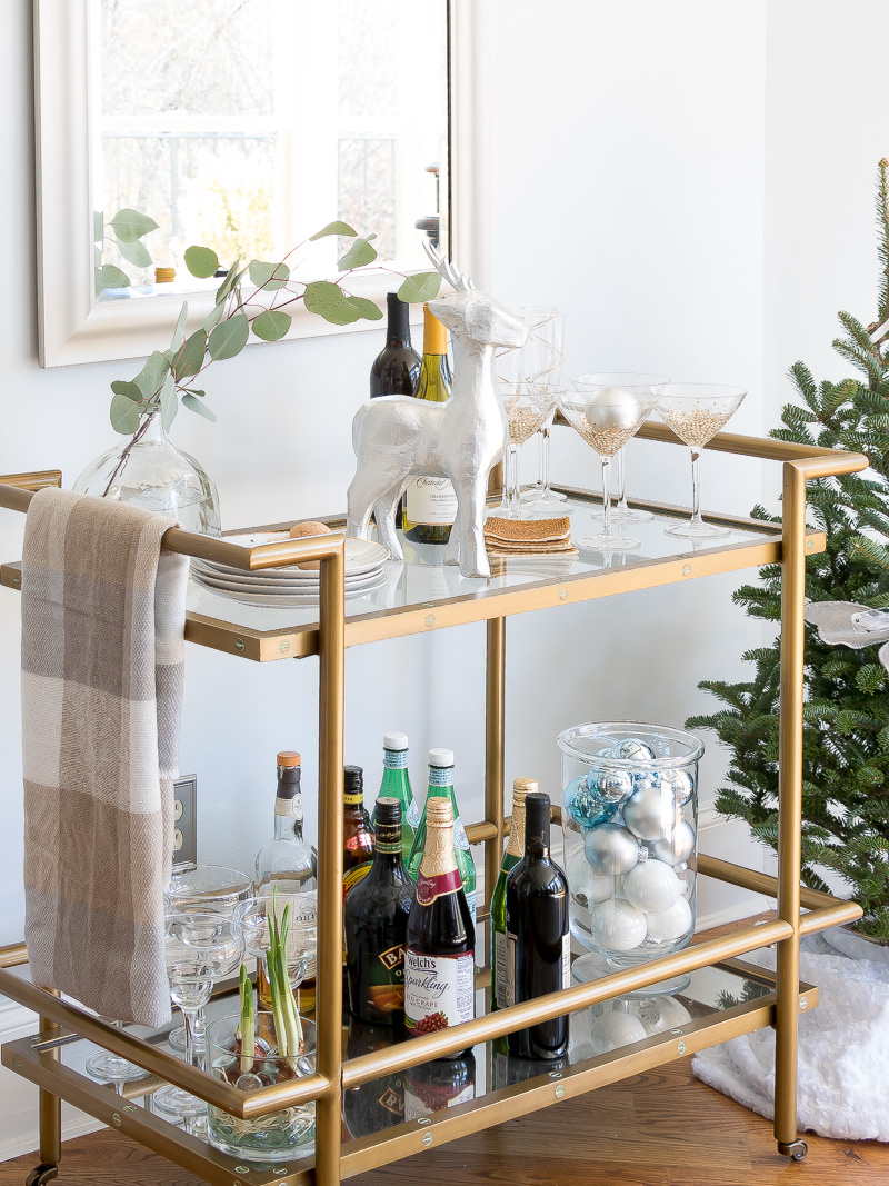 Christmas Bar Cart Decor - StyledJen