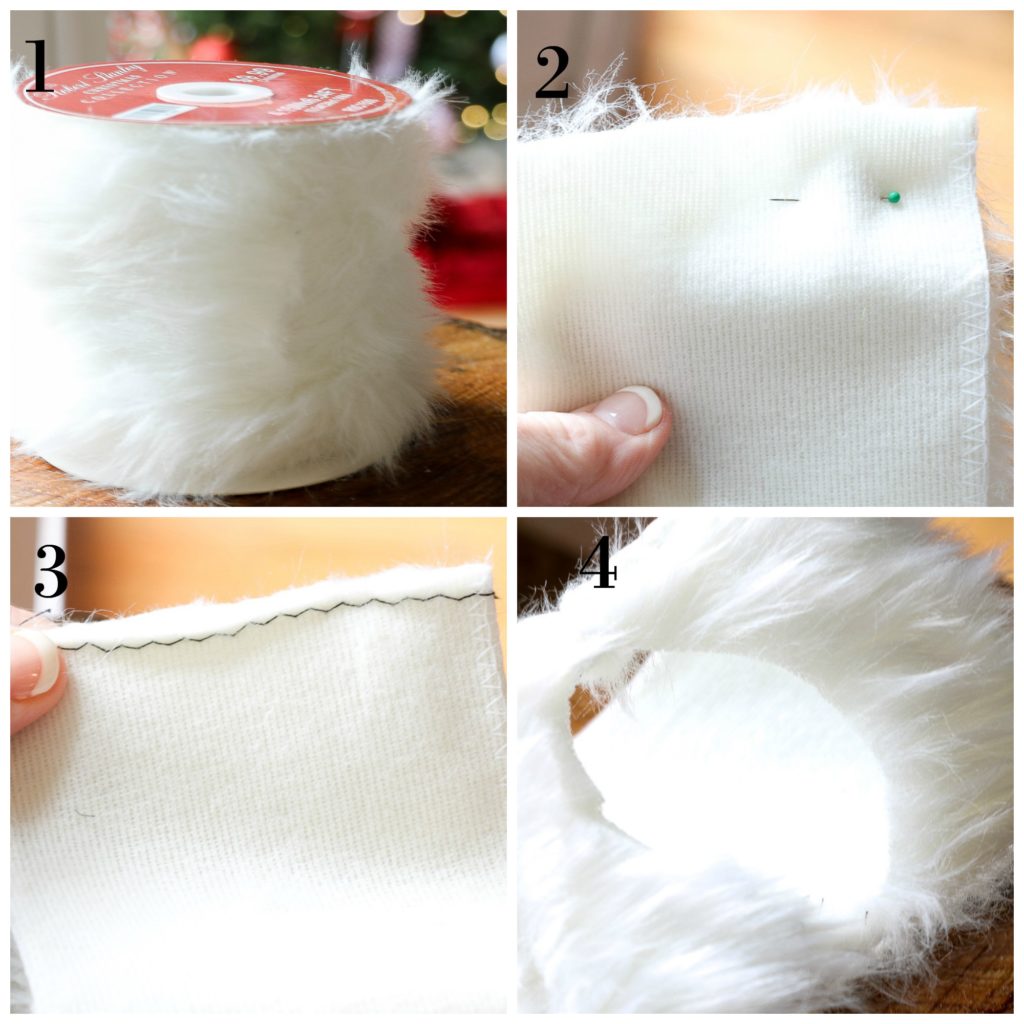 4 Holiday Ideas using White Fur Ribbon