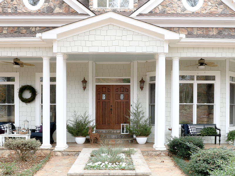 How to style a winter woodland look on your front porch
