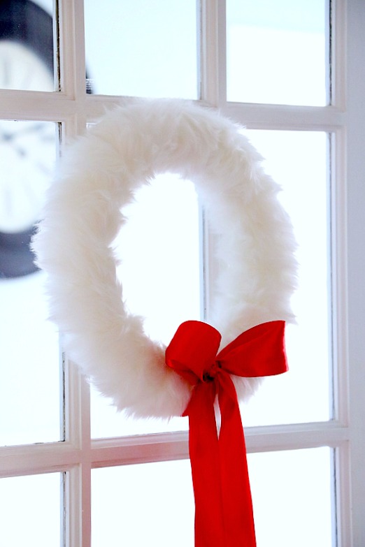 4 Holiday Ideas using White Fur Ribbon