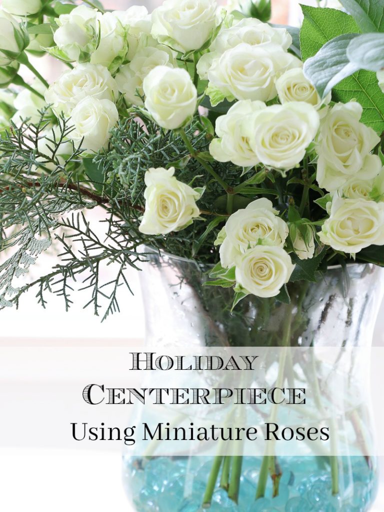 Holiday Centerpiece using miniature roses