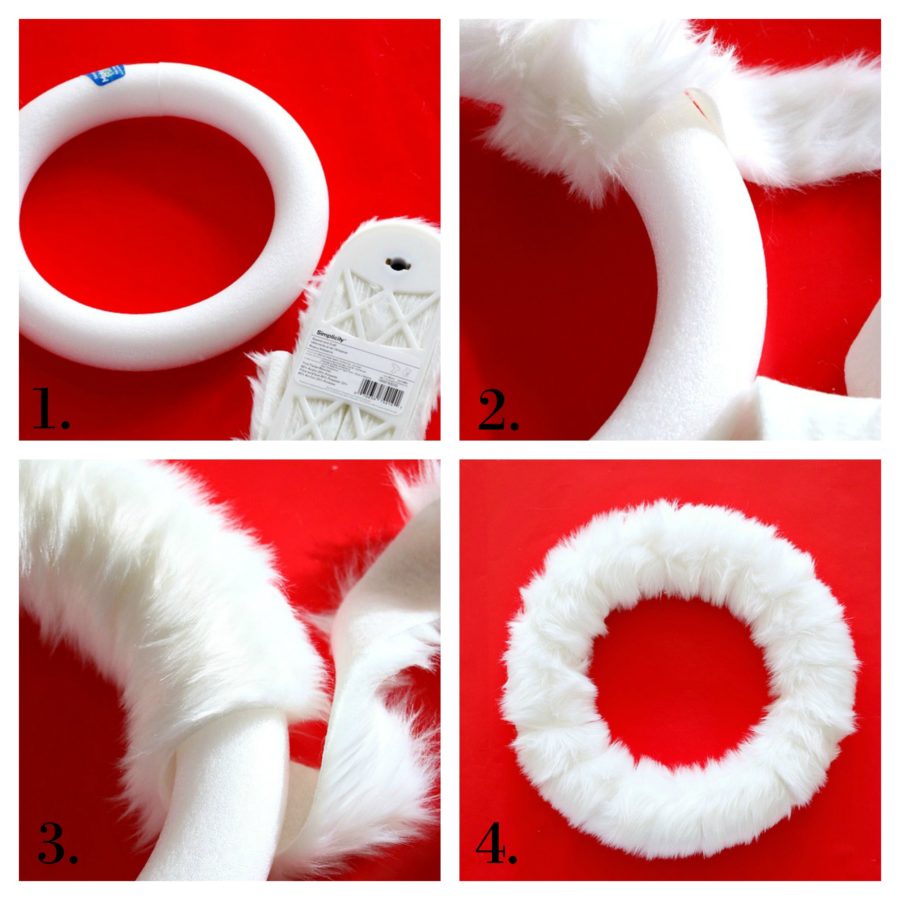 4 Holiday Ideas using White Fur Ribbon