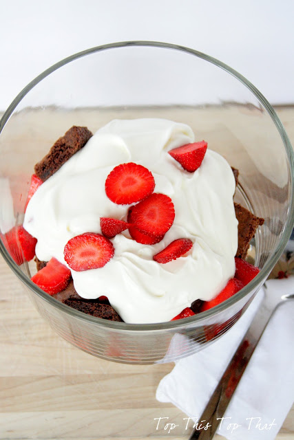 brownie trifle from top view