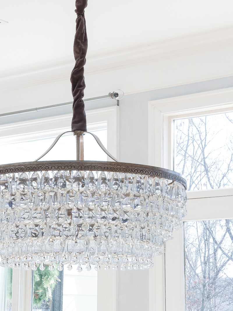 close up of chandelier