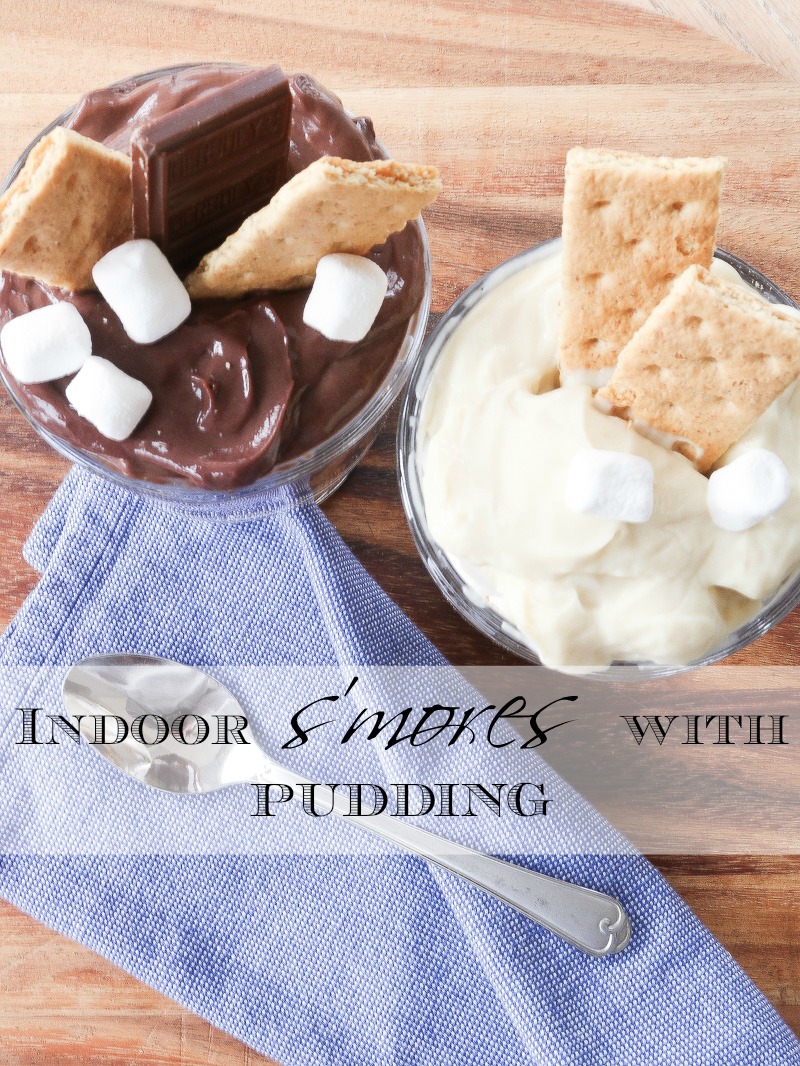 Indoor s'mores snack with pudding
