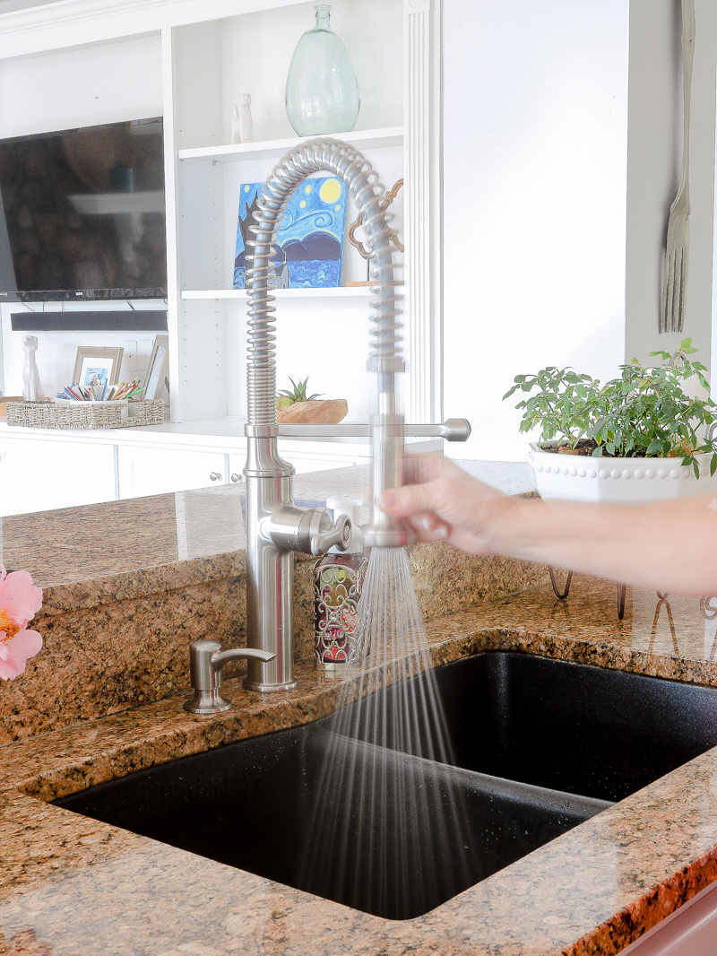  Kohler pull down faucet in a kitchen 