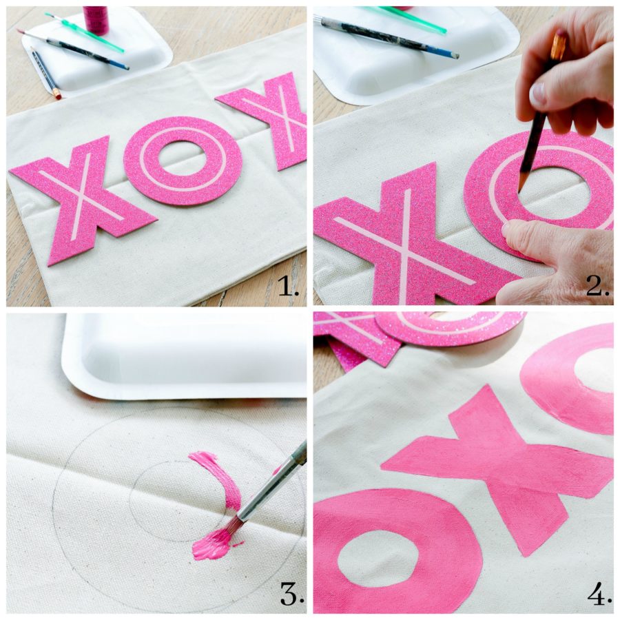How to stencil a cute pillow when you don't have a stencil