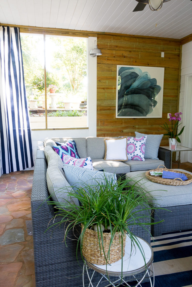 Screen Porch Reveal….with a pop of color
