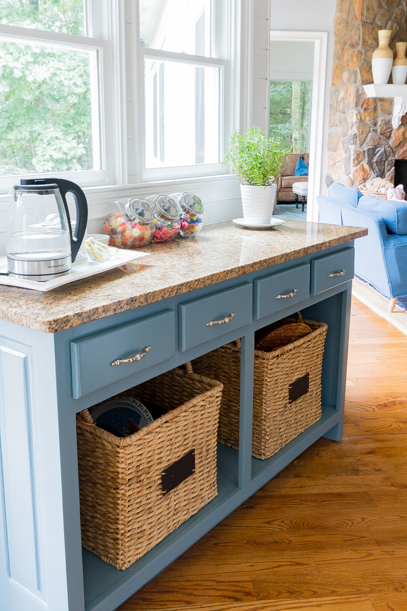 A gorgeous blue cabinet color and my latest update to the kitchen