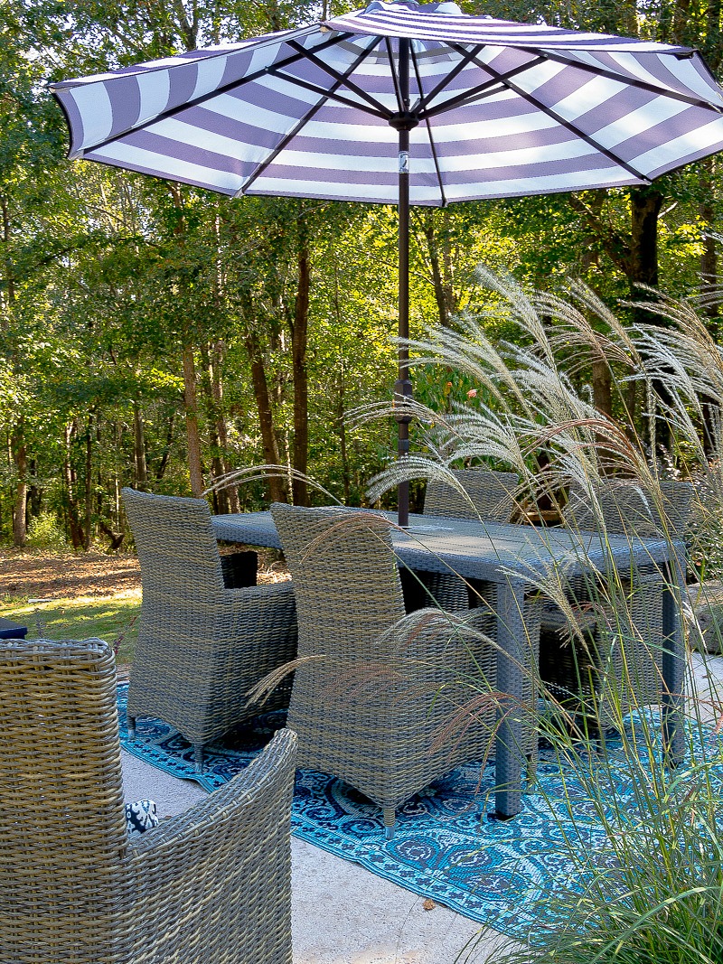Backyard Pond and Eating Area