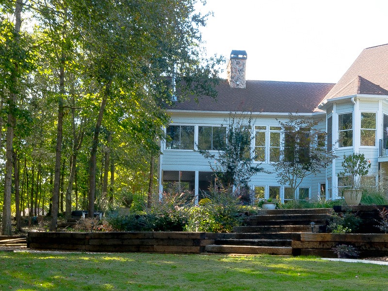 Backyard Pond and Eating Area