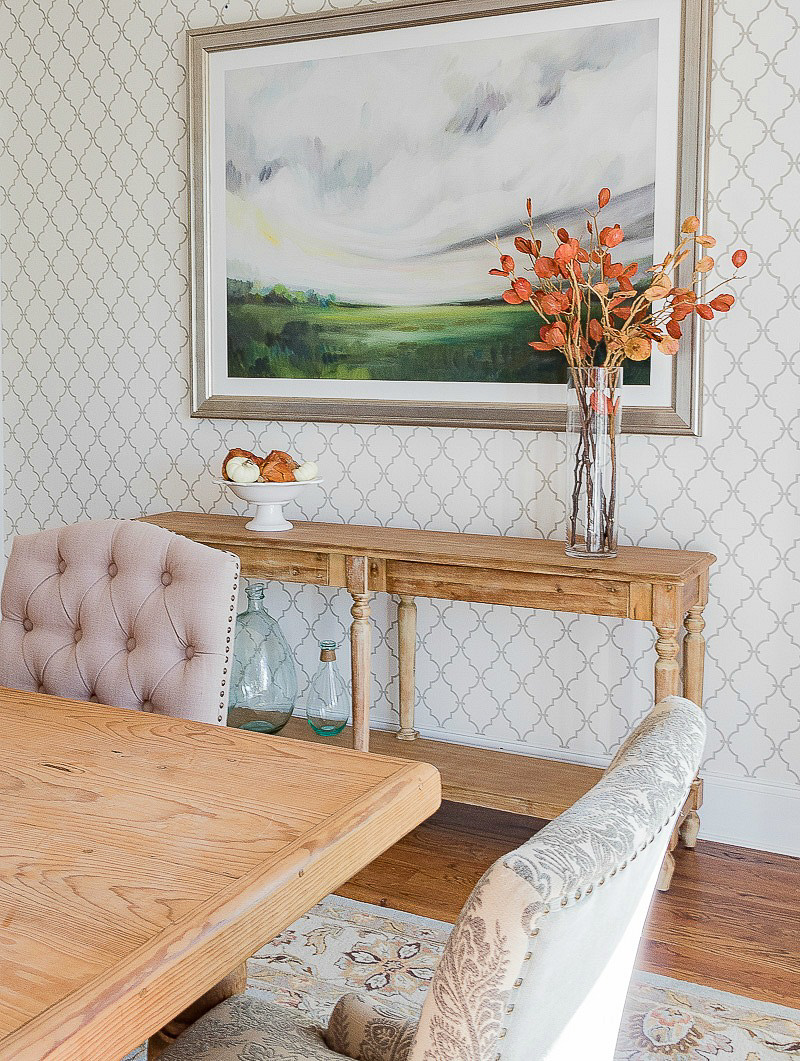 Minimal Fall Decorating in the Dining Room