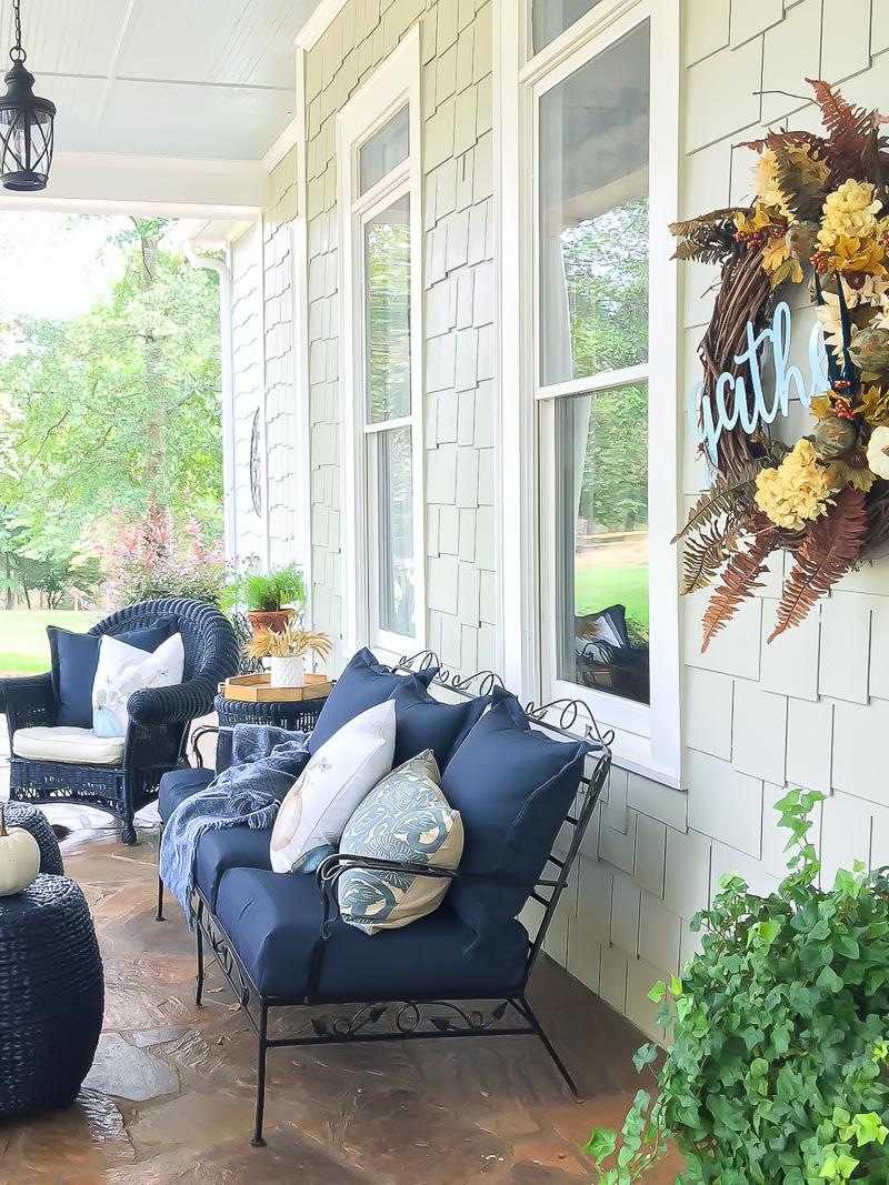 How to style your fall porch to match your wreath