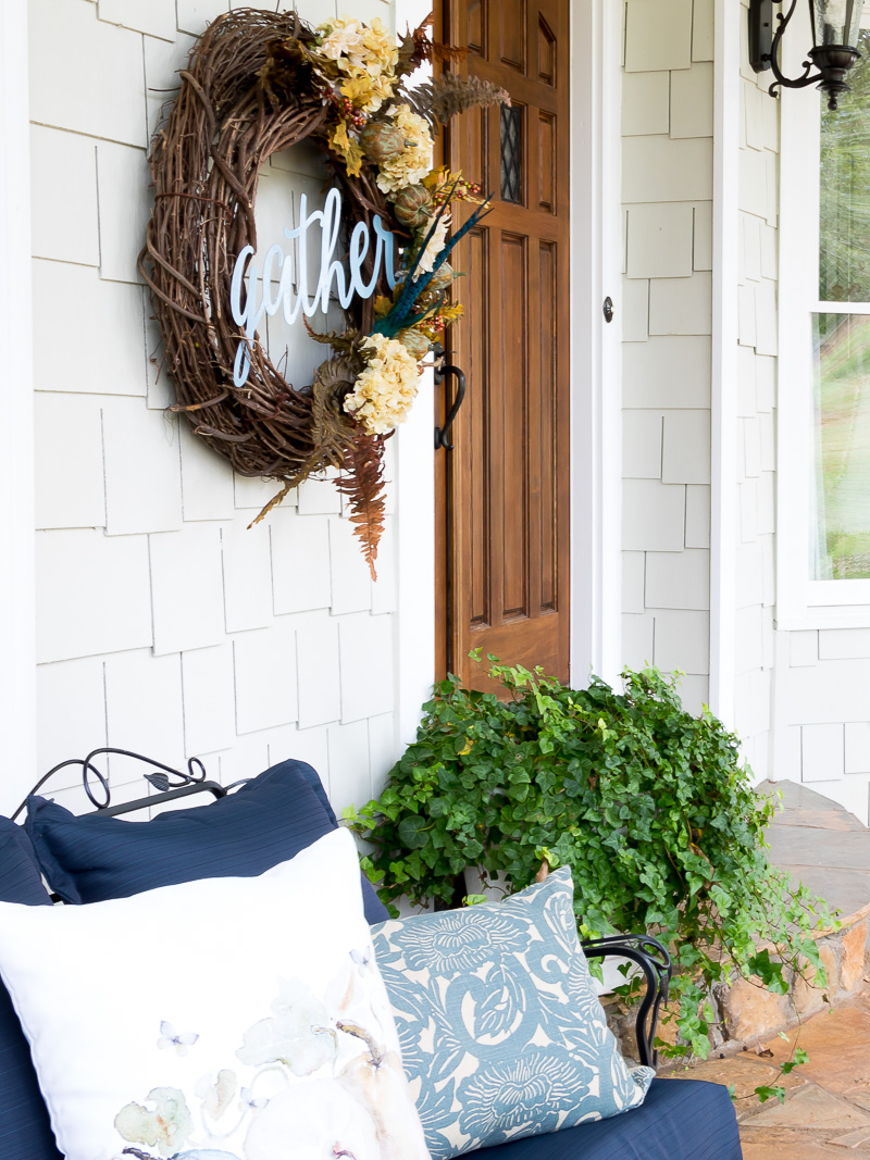 How to style your fall porch to match your wreath