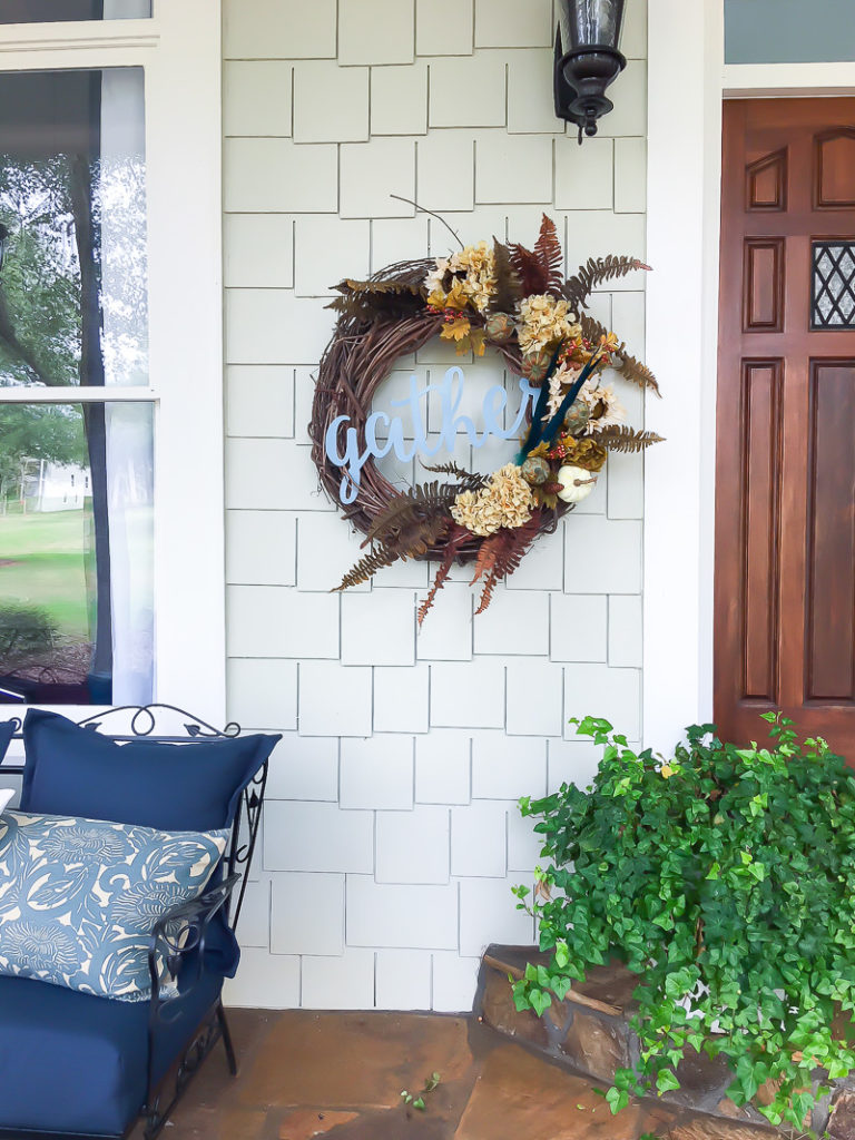 How to style your fall porch to match your wreath