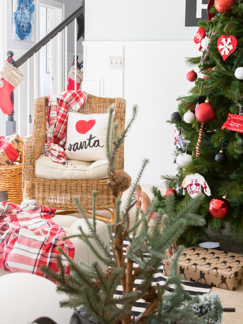 Deck the halls in your home using red and black