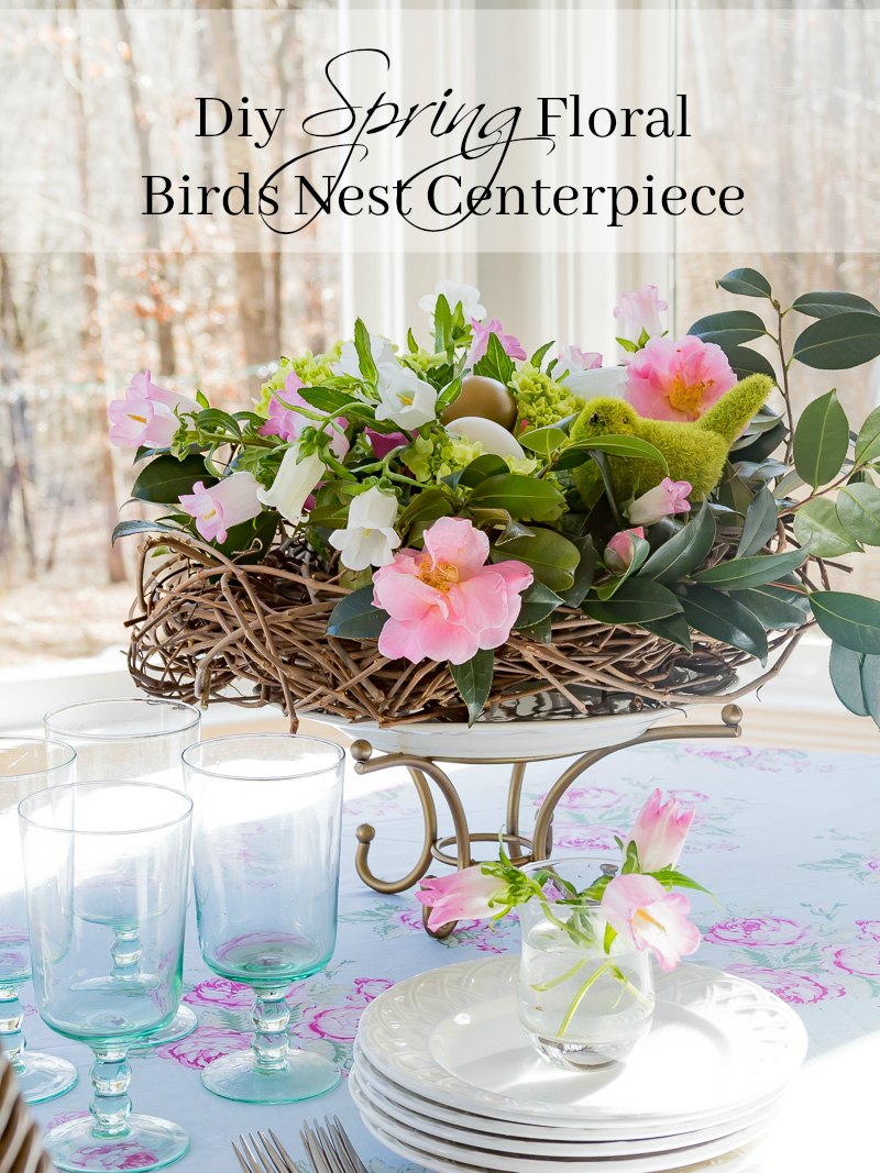 DIY Spring Floral Birds Nest Centerpiece