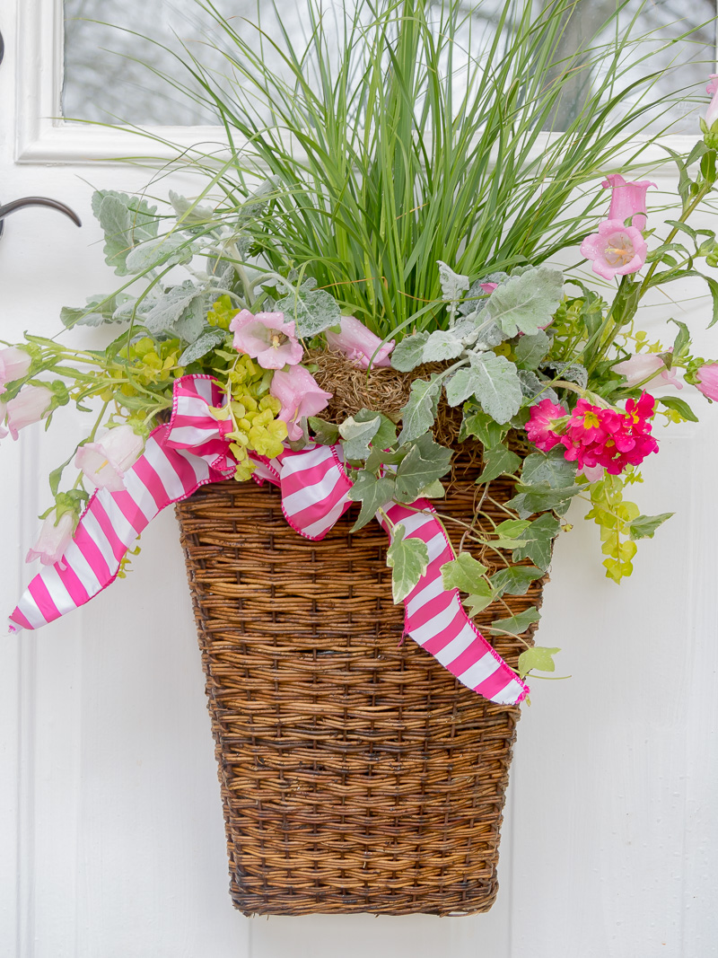 Hanging Spring basket using live plants and flowers