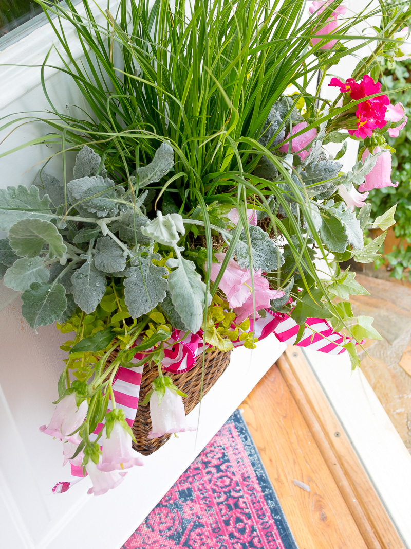 Hanging Spring basket using live plants and flowers