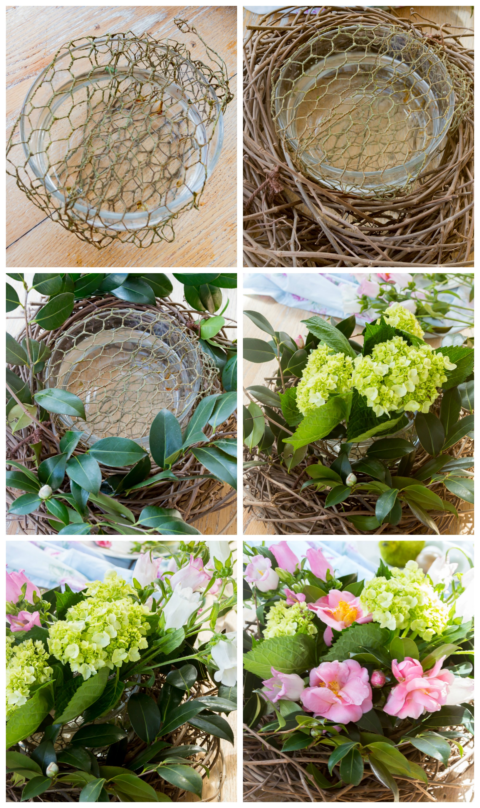 DIY Spring Floral Birds Nest Centerpiece