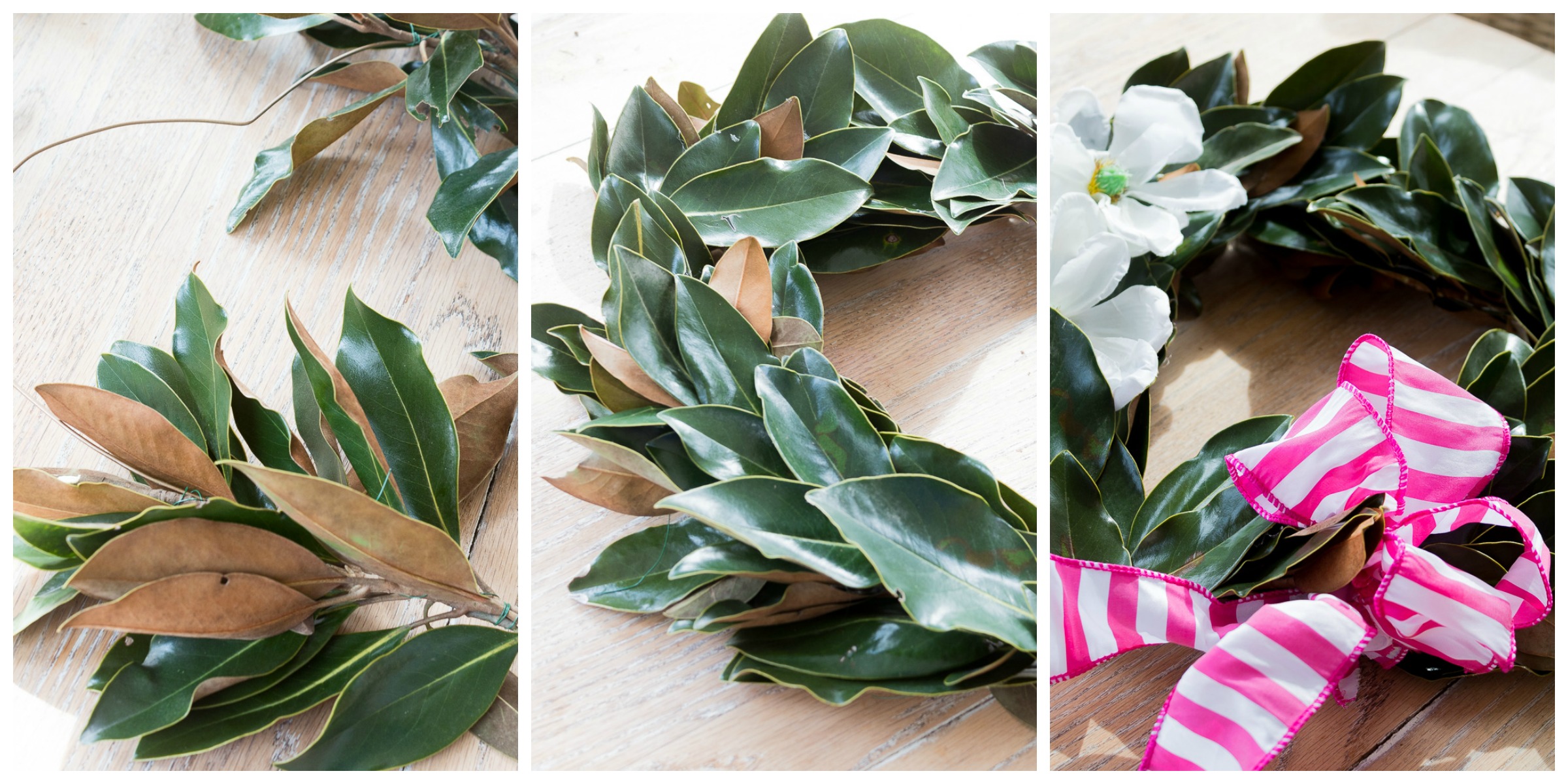 How to make a fresh magnolia wreath for Valentines Day