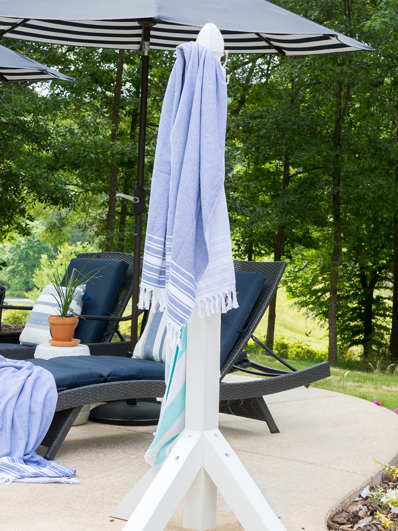 DIY Poolside Towel Holder