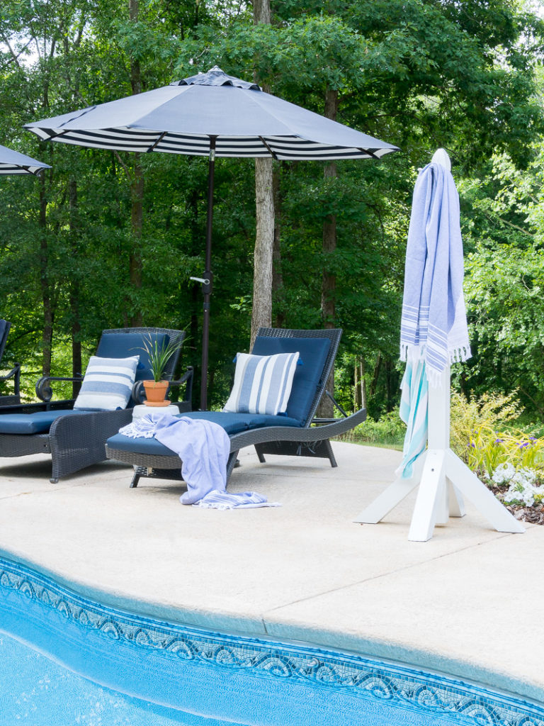 DIY Poolside Towel Holder