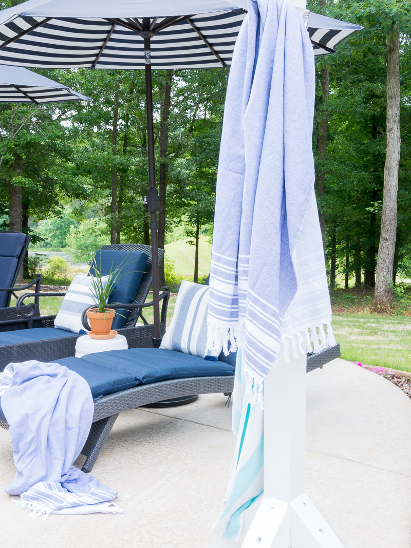 DIY Poolside Towel Holder