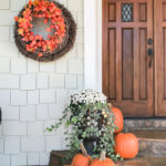 fall porch using gray and orange