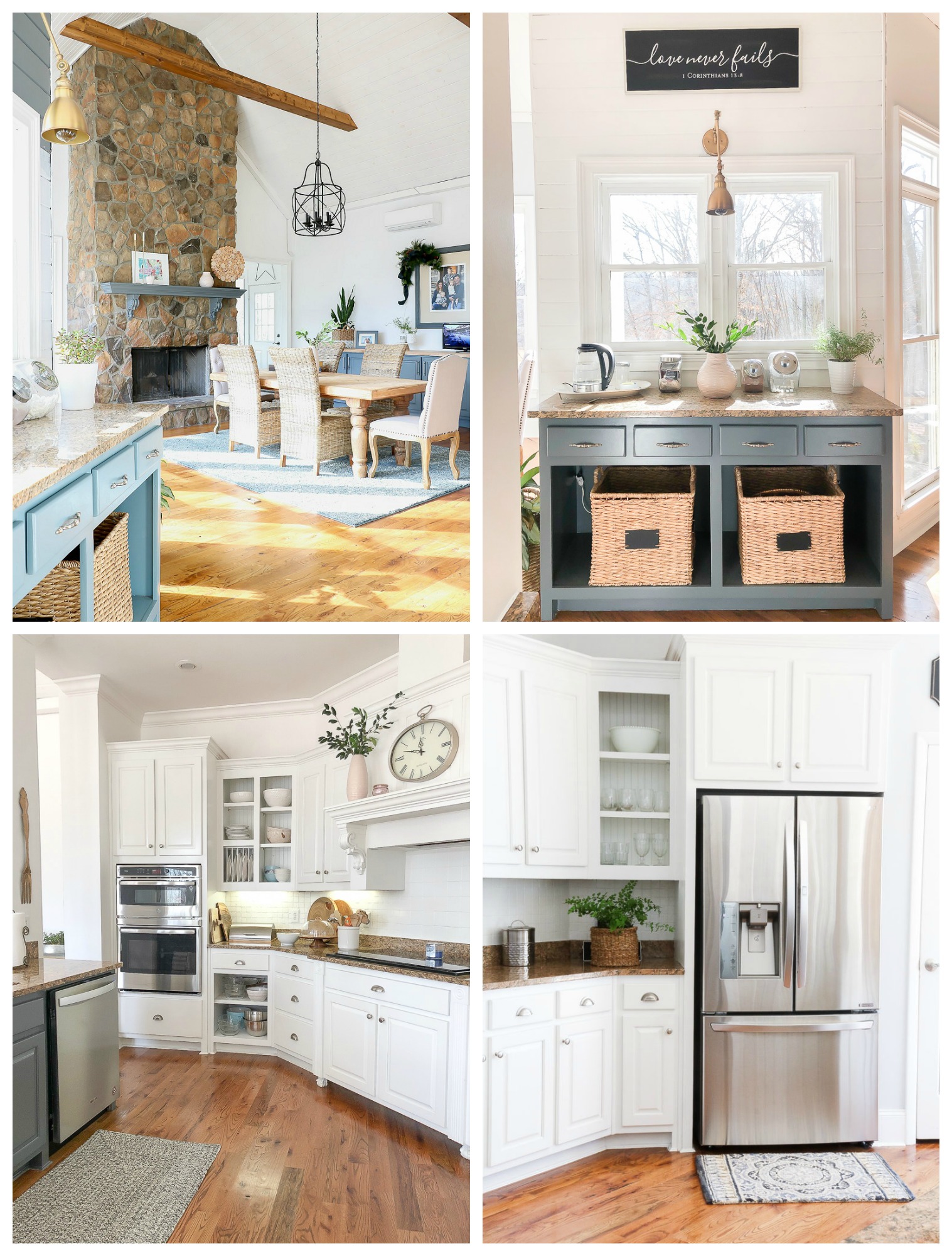 Create warmth in a white kitchen using cutting boards - Duke Manor