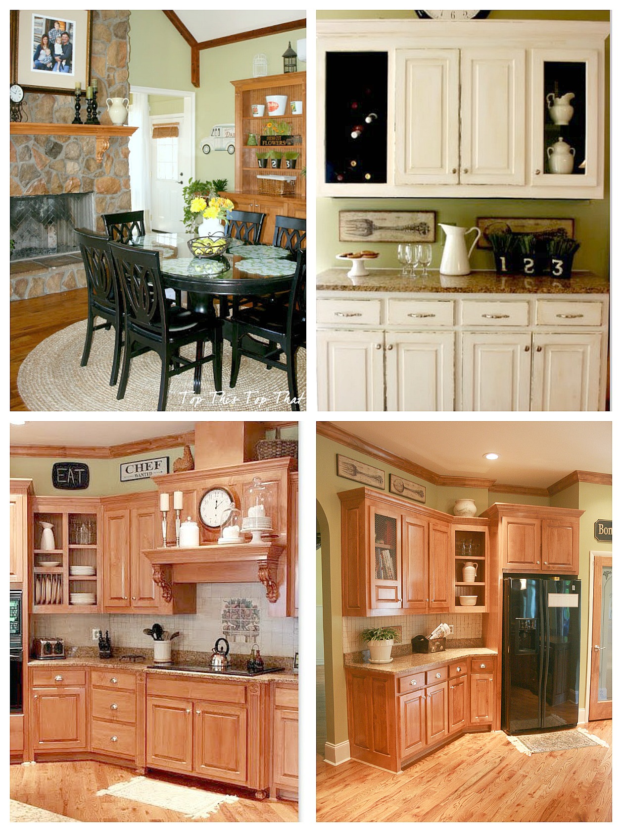 kitchen with cherry colored cabinets