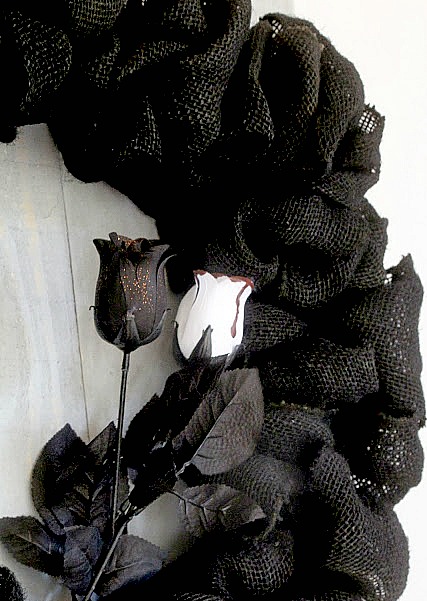 Black Burlap halloween wreath