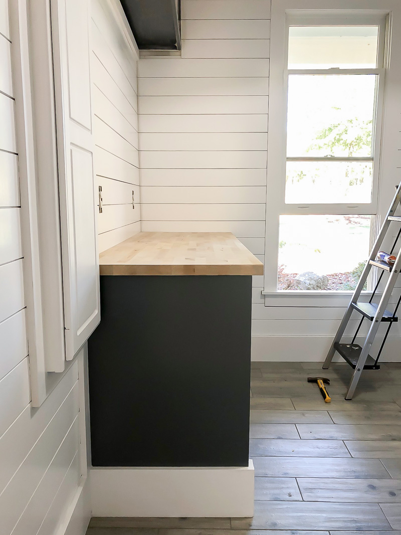 Laundry Room Update: Installing butcher block counter